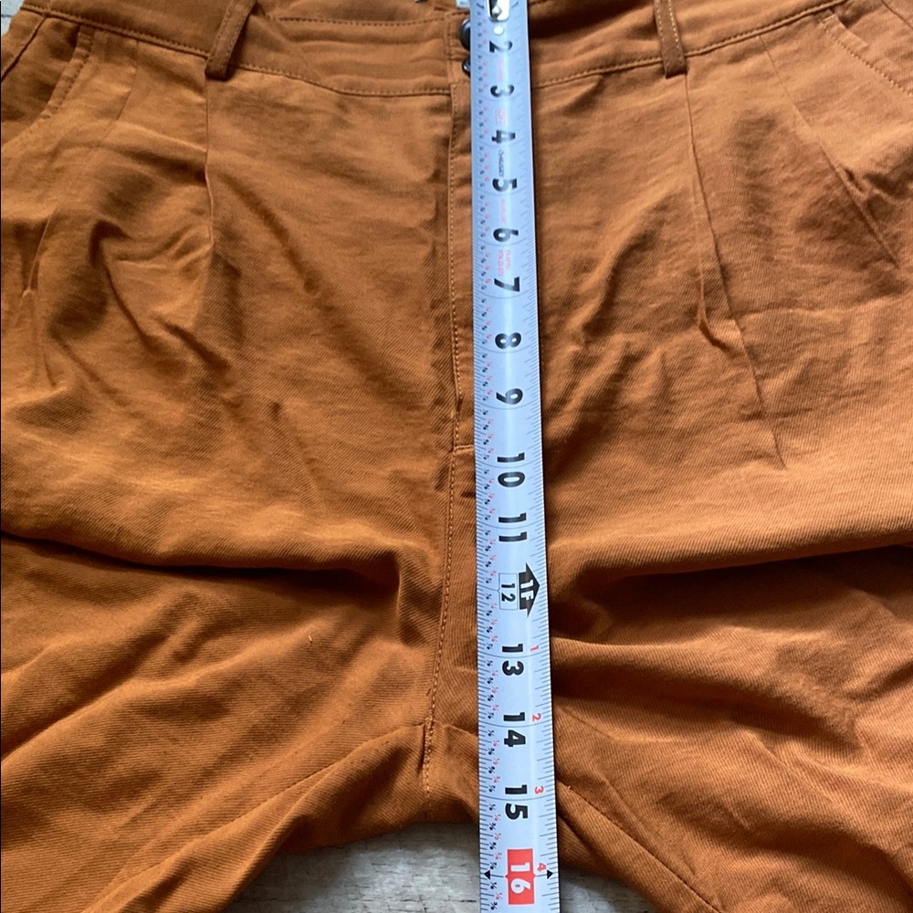 Madewell Wide Leg Pants Size 6 Rust Brown High Rise Button Front Casual Chic - Picture 13 of 13